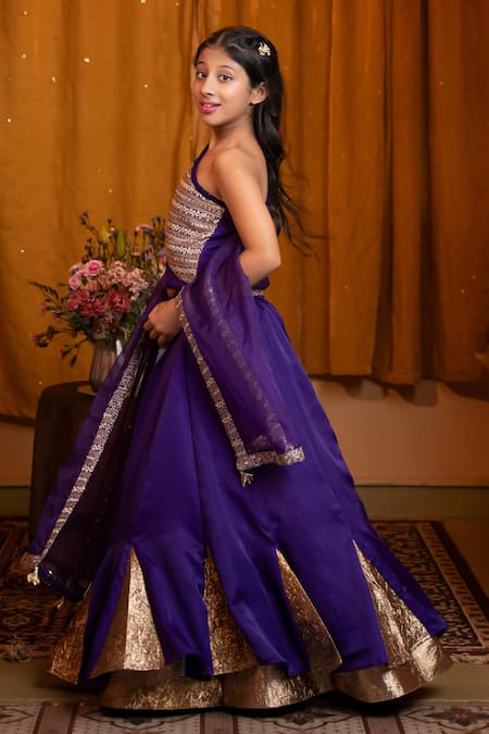 Buy Kirti Agarwal - Pret N Couture Purple Silk , Silk, Sequins, Embroidery Designer Lehenga Set Online at Aza Fashions Buy_Kirti Agarwal - Pret N Couture_Purple Silk , Silk, Sequins, Embroidery Designer Lehenga Set _Online_at_Aza_Fashions
