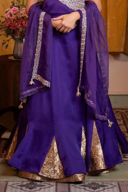 Shop Kirti Agarwal - Pret N Couture Purple Silk , Silk, Sequins, Embroidery Designer Lehenga Set Online at Aza Fashions Shop_Kirti Agarwal - Pret N Couture_Purple Silk , Silk, Sequins, Embroidery Designer Lehenga Set _Online_at_Aza_Fashions