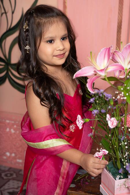 Kirti Agarwal - Pret N Couture Pink Silk, Organza Embroidery And Green Kurta Sharara Set at Aza Fashions Kirti Agarwal - Pret N Couture_Pink Silk, Organza Embroidery And Green Kurta Sharara Set _at_Aza_Fashions