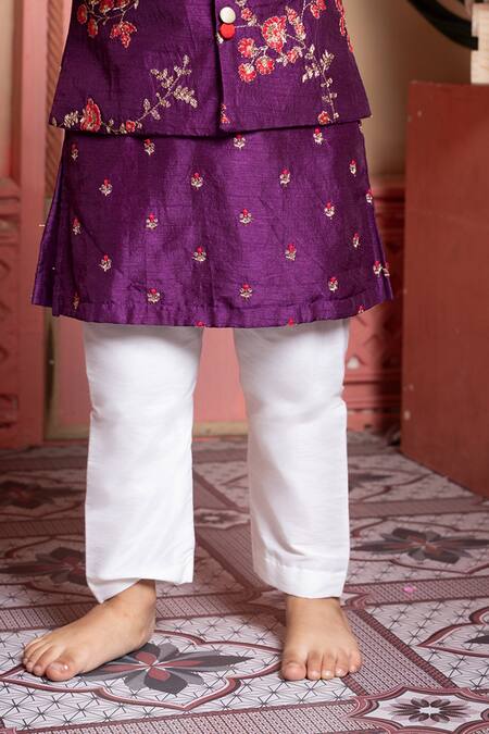 Buy Kirti Agarwal - Pret N Couture Purple Silk, Cotton Embroidery Bundi Kurta Set Online at Aza Fashions Buy_Kirti Agarwal - Pret N Couture_Purple Silk, Cotton Embroidery Bundi Kurta Set _Online_at_Aza_Fashions