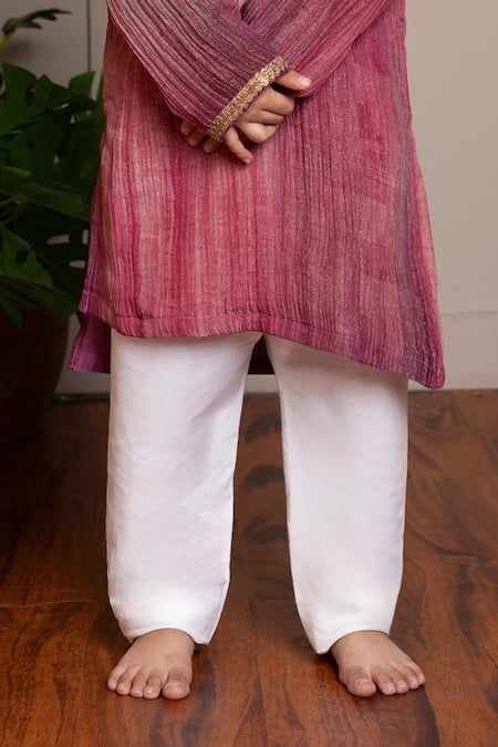 Kirti Agarwal - Pret N Couture Maroon Cotton, Tissue, Silk Kurta And Pyjama Set Online at Aza Fashions Kirti Agarwal - Pret N Couture_Maroon Cotton, Tissue, Silk Kurta And Pyjama Set _Online_at_Aza_Fashions