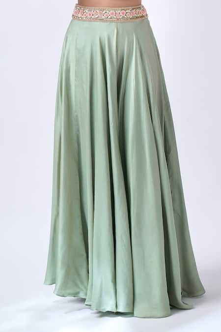 Buy Neha Mehta Couture Mint Organza, Silk Embroidery Round Neck Green Hand Sharara Set Online at Aza Fashions Buy_Neha Mehta Couture_Mint Organza, Silk Embroidery Round Neck Green Hand Sharara Set _Online_at_Aza_Fashions