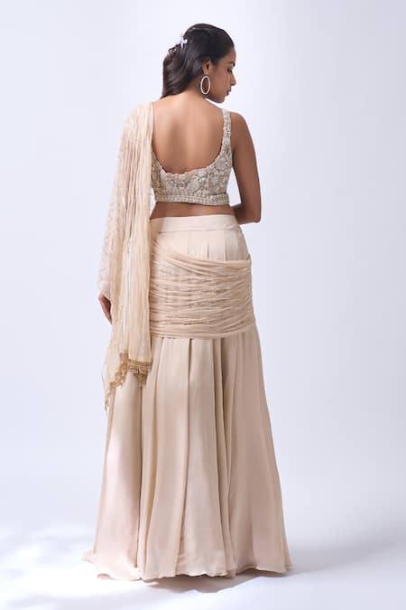 Neha Mehta Couture Hand Embroidered Silk Lehenga Set 