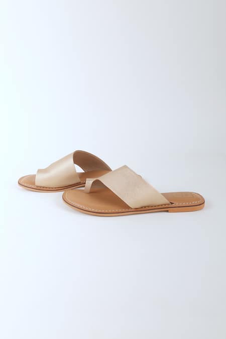 Sandalwali_Gold Isla Dull Strapped Sandals _Online_at_Aza_Fashions