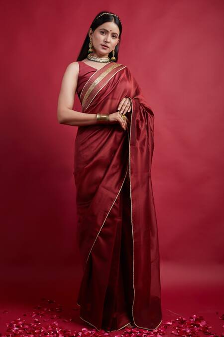 Buy Vinusto Maroon Chanderi Cut Work Handloom Saree Online at Aza Fashions Buy_Vinusto_Maroon Chanderi Cut Work Handloom Saree _Online_at_Aza_Fashions