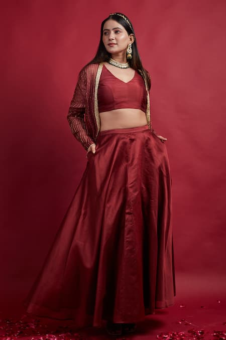 Buy Vinusto Maroon , Silk Cut Work Open , Round Jacket Skirt Set Online at Aza Fashions Buy_Vinusto_Maroon , Silk Cut Work Open , Round Jacket Skirt Set _Online_at_Aza_Fashions