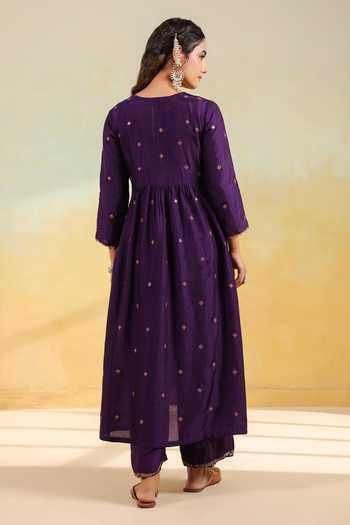 Label Niti Bothra Purple Zardozi Kurta Kurta Set 