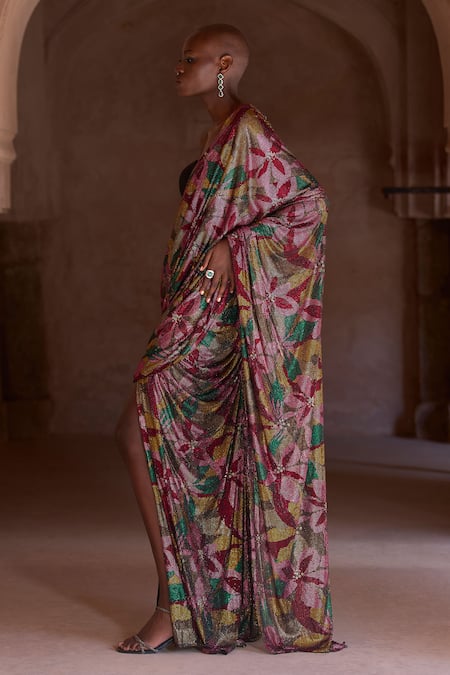 Itrh Yasmeen Draped Saree Skirt With Corset 