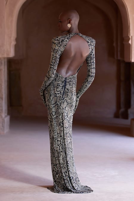 Itrh Serpentina Snake Print Gown 