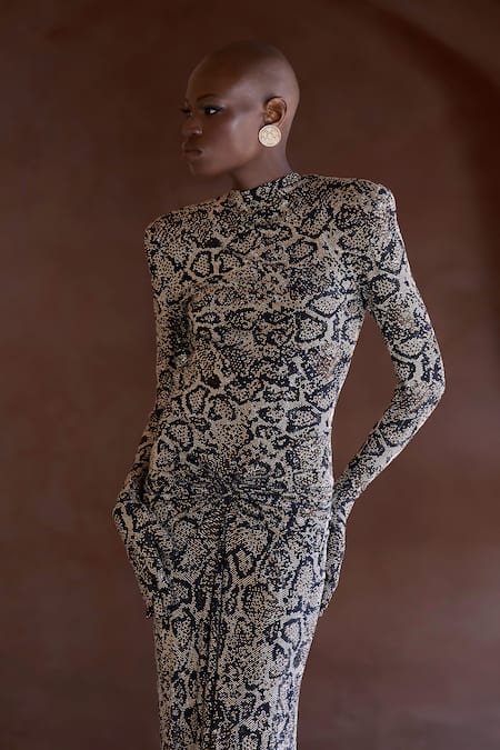 Itrh Serpentina Snake Print Gown 