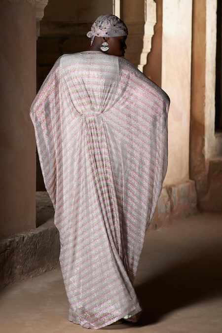 Itrh Crystal Embellished Kaftan With Headgear 