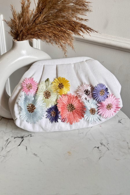 Boxwish By Bhumika 3D Applique Flora Denim Bag 