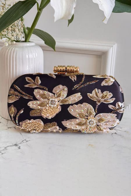 Boxwish By Bhumika Blossom Applique Handwork Clutch Bag 