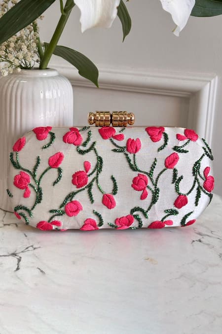 Boxwish By Bhumika Blossom Applique Handwork Clutch Bag 