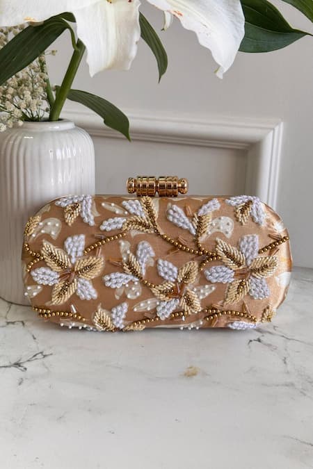 Boxwish By Bhumika Blossom Applique Handwork Clutch Bag 
