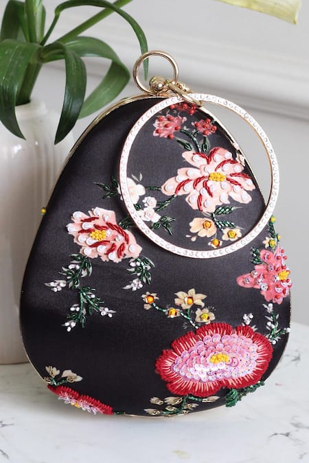 Boxwish By Bhumika Blossom Applique Handwork Clutch Bag 