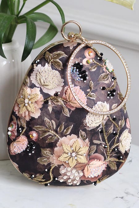 Boxwish By Bhumika Blossom Applique Handwork Clutch Bag 