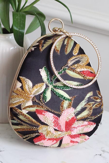 Boxwish By Bhumika Blossom Applique Handwork Clutch Bag 