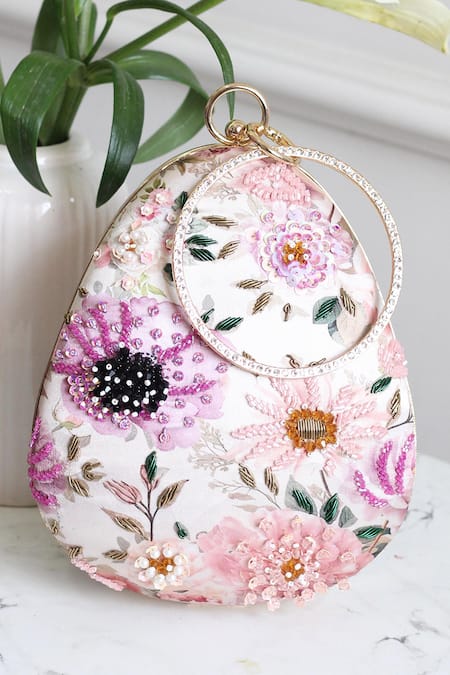 Boxwish By Bhumika Blossom Applique Handwork Clutch Bag 