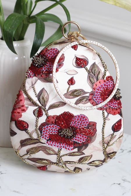 Boxwish By Bhumika Blossom Applique Handwork Clutch Bag 