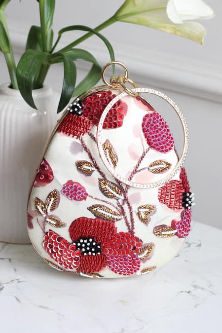 Boxwish By Bhumika Blossom Applique Handwork Clutch Bag 