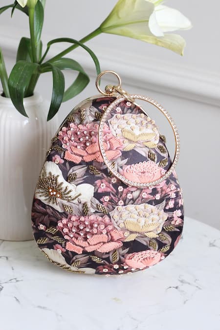 Boxwish By Bhumika Blossom Applique Handwork Clutch Bag 