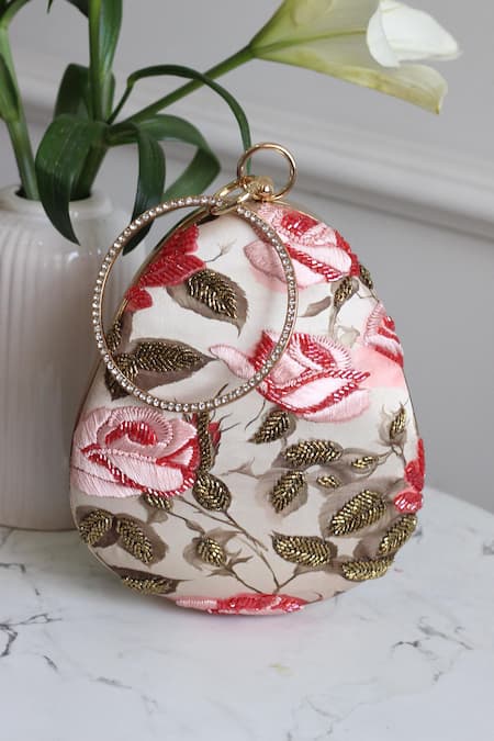 Boxwish By Bhumika Blossom Applique Handwork Clutch Bag 