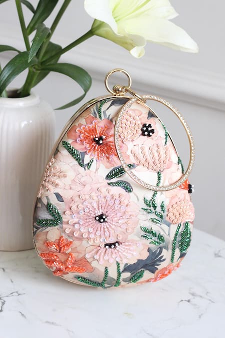 Boxwish By Bhumika Blossom Applique Handwork Clutch Bag 