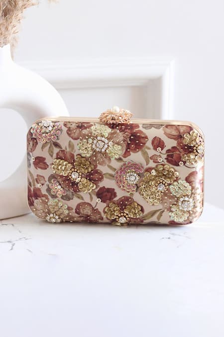 Boxwish By Bhumika Blossom Applique Handwork Clutch Bag 