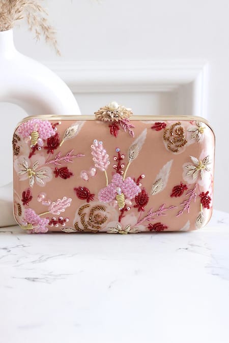 Boxwish By Bhumika Blossom Applique Handwork Clutch Bag 