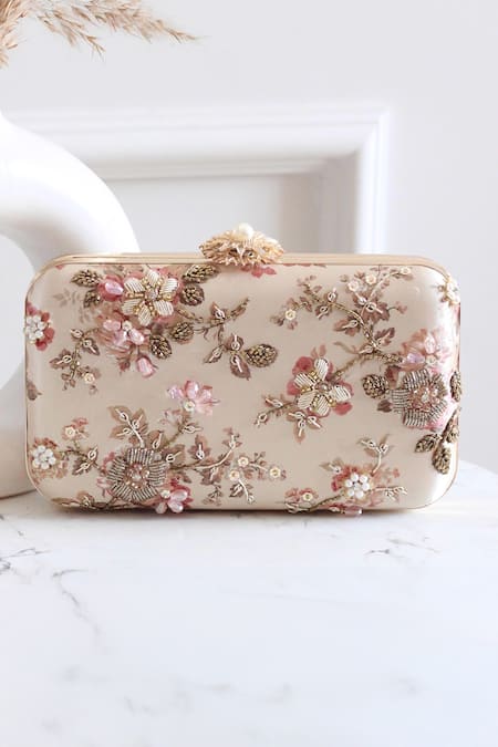 Boxwish By Bhumika Blossom Applique Handwork Clutch Bag 