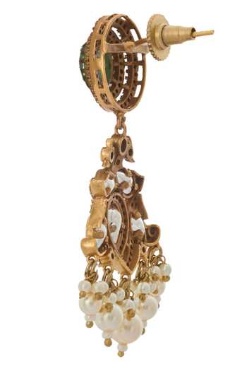 Nazaakat By Samara Singh Green Pearls Mint Kundan Necklace And Earrings Set Online at Aza Fashions Nazaakat By Samara Singh_Green Pearls Mint Kundan Necklace And Earrings Set _Online_at_Aza_Fashions