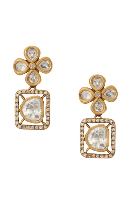 Buy_Nazaakat By Samara Singh_White Zari Kundan Necklace And Earring Set