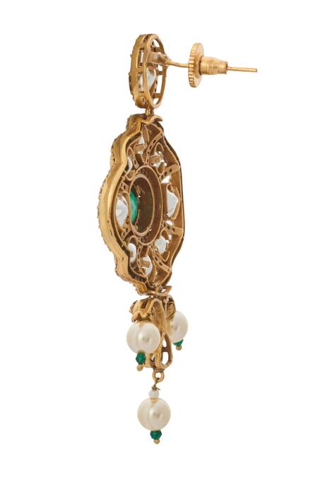 Buy Nazaakat By Samara Singh Green Zari Kundan Necklace Set Online at Aza Fashions Buy_Nazaakat By Samara Singh_Green Zari Kundan Necklace Set _Online_at_Aza_Fashions