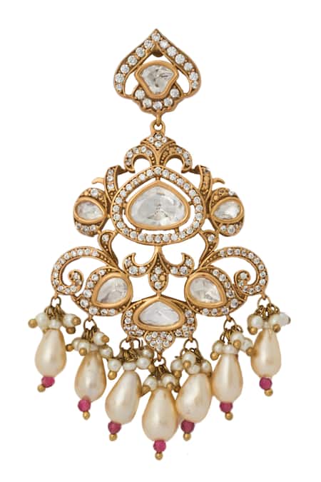 Nazaakat By Samara Singh_Red Ruby Kundan Necklace And Earring Set _at_Aza_Fashions