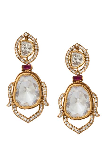 Nazaakat By Samara Singh_Green Zari Kundan And Ruby Necklace Set _Online_at_Aza_Fashions