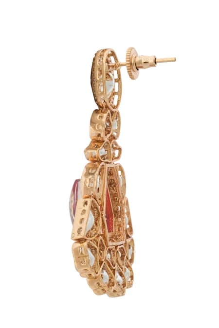 Nazaakat By Samara Singh Red Ruby Kundan Necklace Set Online at Aza Fashions Nazaakat By Samara Singh_Red Ruby Kundan Necklace Set _Online_at_Aza_Fashions