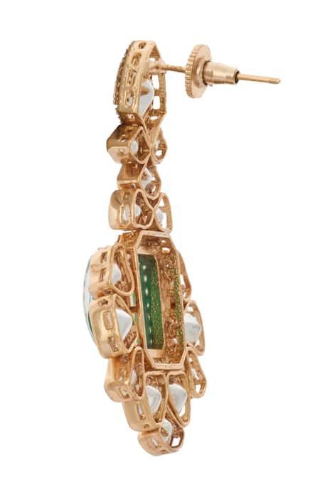 Nazaakat By Samara Singh_Green Kundan Necklace Set _Online_at_Aza_Fashions