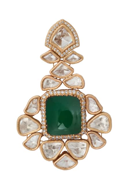 Nazaakat By Samara Singh_Green Kundan Necklace Set _at_Aza_Fashions