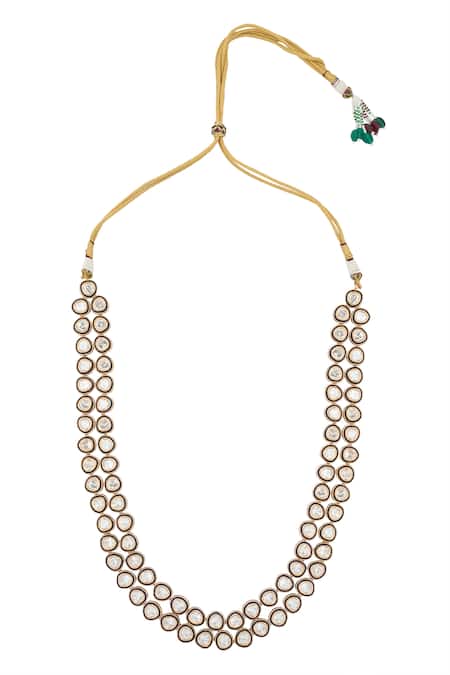 Buy_Nazaakat By Samara Singh_Blue Zari Kundan Necklace And Earring Set _Online_at_Aza_Fashions