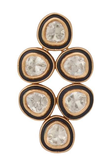 Shop_Nazaakat By Samara Singh_Blue Zari Kundan Necklace And Earring Set _Online_at_Aza_Fashions