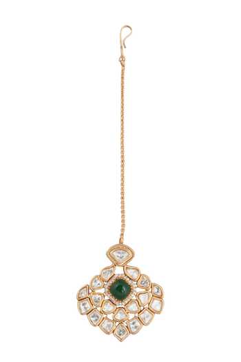 Nazaakat By Samara Singh Green Zari Kundan Jewelry Set Online at Aza Fashions Nazaakat By Samara Singh_Green Zari Kundan Jewelry Set _Online_at_Aza_Fashions