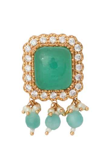 Nazaakat By Samara Singh Mint Zari Kundan Necklace And Earring Set at Aza Fashions Nazaakat By Samara Singh_Mint Zari Kundan Necklace And Earring Set _at_Aza_Fashions