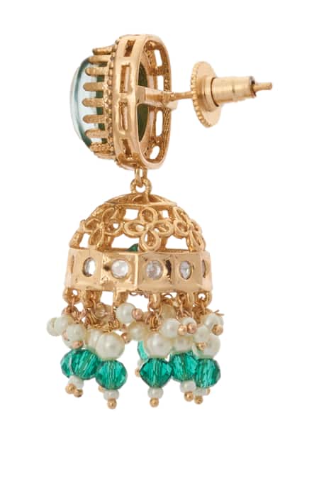 Buy Nazaakat By Samara Singh Green Kundan Necklace And Earring Set Online at Aza Fashions Buy_Nazaakat By Samara Singh_Green Kundan Necklace And Earring Set _Online_at_Aza_Fashions