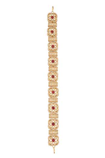 Shop Nazaakat By Samara Singh Pink Ruby Kundan Mathapatti at Aza Fashions Shop_Nazaakat By Samara Singh_Pink Ruby Kundan Mathapatti _at_Aza_Fashions