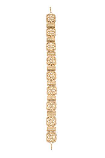Shop Nazaakat By Samara Singh White Kundan Brass Mathapatti at Aza Fashions Shop_Nazaakat By Samara Singh_White Kundan Brass Mathapatti _at_Aza_Fashions
