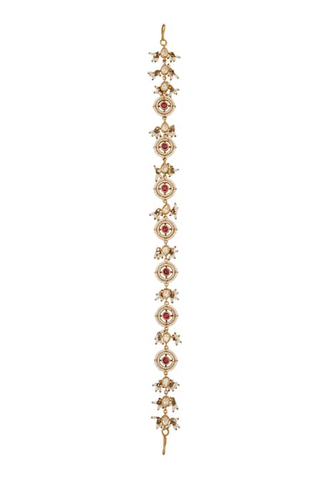 Nazaakat By Samara Singh Ruby Pink Kundan Mathapatti 