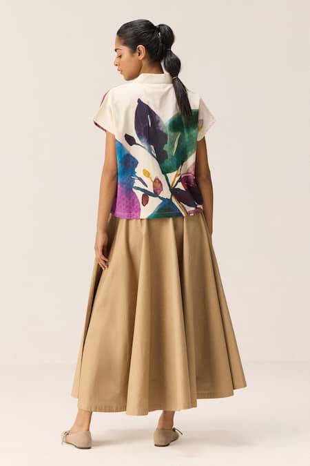 Kharakapas Azara Shibori Pattern Top 