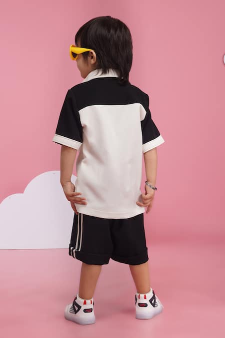 Hoity Moppet Designer Black & White Shirt & Shorts Set 