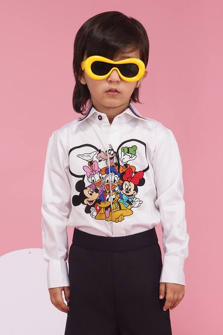 Hoity Moppet_White Cotton Designer Shirt _Online_at_Aza_Fashions